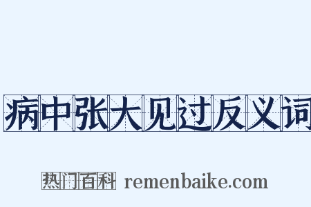 病中张大见过反义词是什么意思的图片